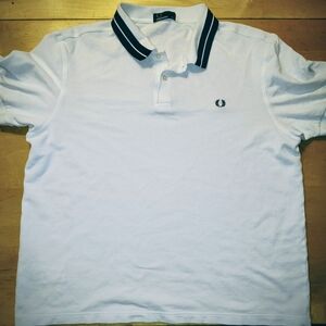 Fred Perry White Polo Shirt with Black Trim